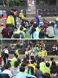 馬祖高中學子扮演馬祖最佳代言人,給跑者們最貼心的服務!(圖/文:吳嘉榮)