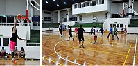 經過超過近5個月的漫長等待,南竿室內體育館9日晚間起終於重新開放,果然吸引許多籃球及羽球愛好者前往體驗;「幻影者」林育強迫不及待來個大扣籃,測試一下新的籃球架堅不堅固。(圖/文:曹重偉)