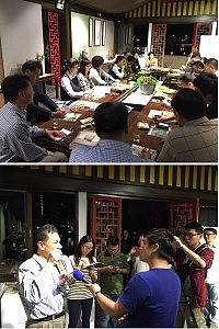 兩馬電子商務專業人士座談及縣長劉增應在馬習會後在福州推銷東湧陳高、馬祖元尊陳高。(圖:連江縣政府建設局、馬祖酒廠實業公司提供)