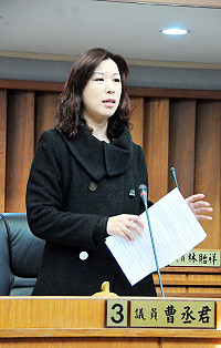 　議員曹丞君進行質詢。（圖／文：曹重偉）