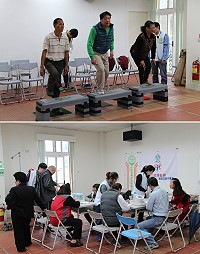 教育部體育署主辦國民體適能檢測活動,馬祖地區第2梯從27日上午開始一連3天,分別在南竿、莒光進行國民體能檢測,讓民眾瞭解自己健康體能。(圖/文:吳嘉榮)