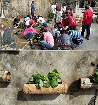 西莒傳統技藝協會將垃圾與美麗劃上等號,成功美化社區閒置空間。(圖:西莒傳統技藝協會提供)