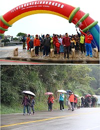上班族慢跑、健走活動昨日上午9時在介壽澳口公園集合出發,大家一起走出戶外舒展身心。(圖/文:吳嘉榮)