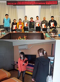 連江縣衛生局推「連江縣無菸職場創意競賽」、「友善店家-拒絕販售菸品給未滿18歲青少年活動」,經過實地考核及評定後成績出爐,昨天下午在衛生局舉辦頒獎典禮,由局長謝春福頒發獎狀、獎金表揚獲獎單位及店家,也贏得全場職員的熱情鼓勵,讓受獎人員備感尊榮。(圖/文:曹重偉)