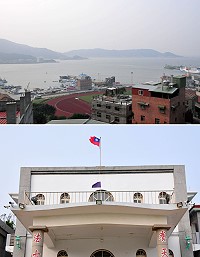 受到大陸冷氣團夾帶霧霾來襲影響,地區昨天一整天都是灰濛濛的天氣,而且細懸浮微粒(PM2.5)濃度也一路飆到「紫爆」等級,各校都掛出紫旗警示師生勿從事戶外運動。(圖/文:曹重偉)