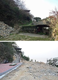 官帽山入口碉堡因安全起見拆除,不少民眾認為相當可惜。(圖:陳卲玥提供)