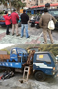 廢棄車輛嚴重影響北竿環境及景觀,環保局日前專程前往執行查報,合計查報了16輛廢汽、機車,要求車主於期限內自行處理。(圖:縣府環保局提供)
