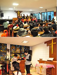 　基督教馬祖衛理堂昨晚舉辦「聖誕•祝福•平安夜」活動，近50名會友與鄉親參加。（圖／文：馮紹夫）