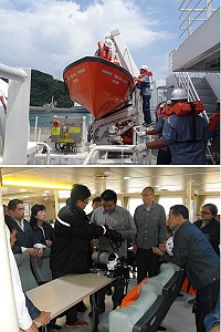 　「臺馬之星」多次於台馬兩地進行救生設備演練與船上設備講解說明。（圖：臺馬之星提供）