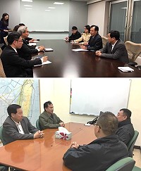 黃岐航線開通後第6天,縣長劉增應偕同議長張永江28日下午分別拜會立榮(上圖)、德安航空(下圖)。(圖:連江縣政府提供)
