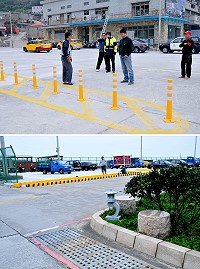 白沙港務大樓周邊車道很寬,但計程車司機反映動線不夠順暢,建議做局部調整。(圖/文:陳鵬雄)
