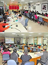 　連江縣選委會舉辦此屆總統、立委選舉南竿鄉選務講習會，由副總幹事李依寶主講，就相關規範提醒選務人員確實嚴守。（圖／文：曹重偉）