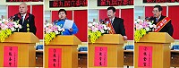 第9屆立委選舉公辦電視政見發表會昨天登場,立委候選人左起張春寶、蘇柏豪、陳雪生、林金官依現場抽籤順序上台發表政見。(圖/文:曹重偉)
