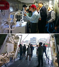 「臺馬之星」檢修後首次海上試航,隨船專家於航行中進行主機、艏門等相關設施檢查。(圖:縣府交通局)