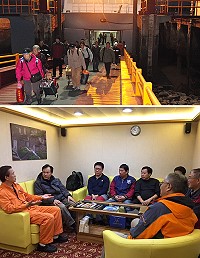 　「臺馬之星」完成檢修後正式復航臺馬航線，府會首長特地前往搭乘並與相關人員交換意見，昨日首航順利，各項作業流暢。（圖：馮紹夫、連江縣政府）