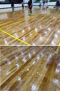 去年11初才重新啟用的南竿體育館竟發生漏水情形,影響運動安全;縣府教育局已於第一時間前往了解並通知廠商前往抓漏及補強,也會密切注意後續改善情形。(圖:馬祖陳姓球友)