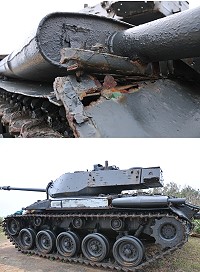 大澳山戰爭公園內陳展戰車鏽蝕嚴重,有人建議改以FRP製品取代,可免日後維護之苦。(圖/文:陳鵬雄)