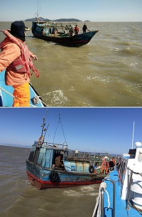 　中國大陸漁船「閩○漁1XXX8號」越界，遭馬祖海巡隊扣留重罰。（圖：馬祖海巡隊）