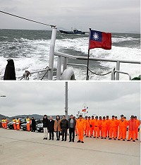 馬祖海巡隊召開105年度春節前全國性擴大威力掃蕩誓師大會,弟兄出海取締越界陸船,保障漁民捍衛漁權。(圖/文:曹重偉)