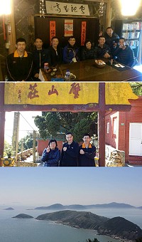 (上圖)一行人於雲記書齊合影。(中圖)同仁們於壁山莊合影。(下圖)馬祖無敵海景。(圖/文:陳玉笈)