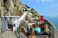 　東引「太白天聲」平台進行整建，遊客中心籲請遊客避開施工區域。（圖／文：陳其敏）