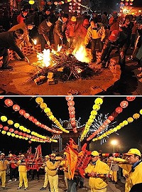 十三暝坂里馬糧文化祭活動今天進行扛乩、遶境、燒馬糧祭典。(圖:本報編輯部)