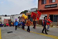 　東引鄉慶元宵迎神廟會活動，「十四暝」登場的是「迎娘奶」，遶境南澳村落。（圖／文：陳其敏）  