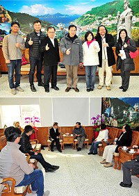　看好馬祖觀光潛力，「董事長遊台灣」戴勝通會同多位國內旅館業者抵馬參訪並拜會縣長劉增應；業者也指名看好四六據點、五七據點、七七據點等處，都是深具發展成觀光度假村的潛力。（圖／文：曹重偉）