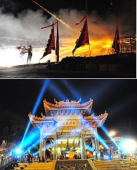 2016北竿擺暝文化祭祈福晚會昨晚登場,各宮廟神轎齊聚白沙,各項精彩活動為今年擺暝盛會帶到最高潮。(圖/文:馮紹夫)