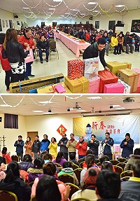 　東引鄉舉辦新春暨元宵節茶會、摸彩活動，氣氛熱絡。（圖／文：陳其敏）