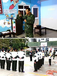 (上圖)指揮官莫中將主持領導統御座談。((下圖)部隊生活管理示範。(圖/文:呂鎮宇)