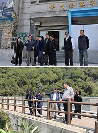 　（上圖）推動白沙南碼頭招商案，地區府會民代首長陪同國內多家旅遊觀光相關產業負責人現勘探路。（圖／文：陳鵬雄）；（下圖）國內觀光旅遊業者昨天專程抵馬參訪，除看好馬祖觀光潛力，也對馬祖美景讚嘆不已。（圖／文：吳嘉榮）