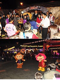 台灣燈會馬祖八八坑道燈區再加贈馬祖特色風燈,人潮將馬祖燈區全部擠滿。(圖:觀光局提供)
