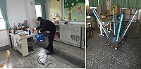 防止流感疫情蔓延,介壽國中小採取更嚴謹防範措施,四年忠班昨天起停課5天。(圖:介壽國中小提供)