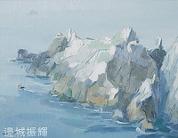 　邊城振輝長年獨立創作，走出自己專屬的風格，但近年卻發現國內不少畫家刻意在模仿，甚至有些作品整幅畫相似度達9成以上，讓他深感憂慮。（圖：邊城振輝）