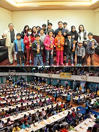 地區圍棋小選手大放異彩,今年「新苗杯」比賽共抱回5個冠軍、4個亞軍以及1個殿軍,地區圍棋發展正逐漸茁壯;圖為「新苗杯」比賽現場。(圖:吳宏真、馮紹夫)