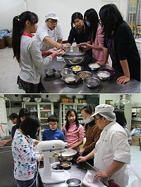 馬中餐飲體驗課程昨天開課,學子們巧手製作美味可口薰衣草餅乾。(圖/文:吳嘉榮)