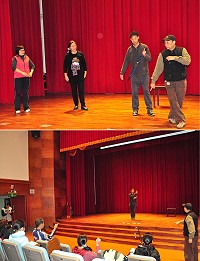 「藝起演閩劇」閩劇教學表演班密集訓練,學員用心練習,準備5月粉墨登場。(圖/文:馮紹夫)