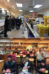 　大同之家長輩收到世華企業公司董事長李棟樑贈送點心，感受溫馨並表感謝。（圖／吳嘉榮）