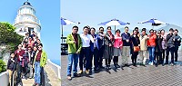 大陸福建省旅遊局港澳台旅遊事務處副處長鄭芳與旅行社業者到東引參訪,對東引自然風光、古蹟燈塔留下深刻印象。(圖/文:陳其敏)