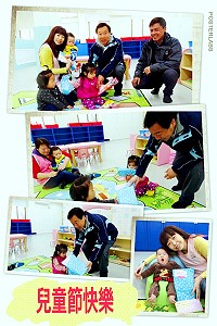 　議長張永江訪視東引鄉托育中心，贈送兒童節禮物給可愛小寶貝。（圖：托育中心提供）