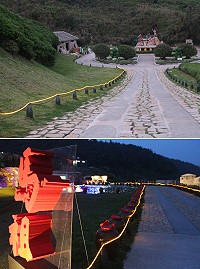因應南竿北海坑道夜間「藍眼淚」遊程,馬管處日前已完成夜間照明,方便遊客夜間行走。(圖/文:吳嘉榮)