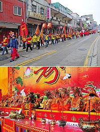 北極玄天宮擴大慶祝玄天上帝聖誕,廣邀四鄉五島廟宇共襄盛舉,各廟宇信眾藉此機會寒暄交流,拉近情誼;神明金身難得齊聚一堂,吸引不少信眾或旅南鄉親前往膜拜。(圖/文:曹重偉)
