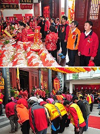 北極玄天宮「2016馬祖上巳節-佑聖真君護連江」歡喜登場,祭祀大典由縣長劉增應擔任主祭官,與議長張永江、鄉長陳振國及各鄉宮廟代表等陪祭官一起焚香祈求玄天上帝保佑馬祖闔境平安、風調雨順。(圖/文:曹重偉)
