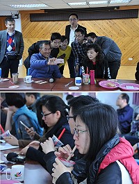 大陸福州榕台新聞交流協會來馬參訪交流,團員對馬祖「藍眼淚」和珍珠奶茶很有興趣。(圖/文:陳鵬雄)
