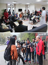 大陸福州榕台新聞交流協會記者團一行昨天訪問縣立醫院和馬祖酒廠。(圖/文:吳嘉榮)