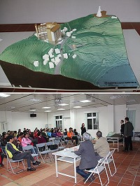 馬祖南竿連江山莊BOT案前置作業計畫地方說明會,第1場13日晚間在介壽村老人活動中心舉行。(圖/文:吳嘉榮)