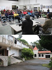 　馬祖南竿連江山莊BOT啟案說明會，第2場14日晚間在馬港光武堂舉行。（圖／文：吳嘉榮）