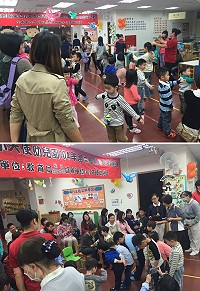 教聯會教師余麗卿帶領一群慈濟媽媽23日在小天使幼兒園舉辦溫馨活動。(圖:教育局提供)