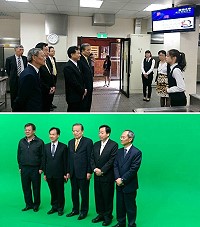 縣長劉增應偕同議長張永江、議員林貽祥拜會銘傳大學參觀餐旅系教學環境及設施。(圖:連江縣議會提供)